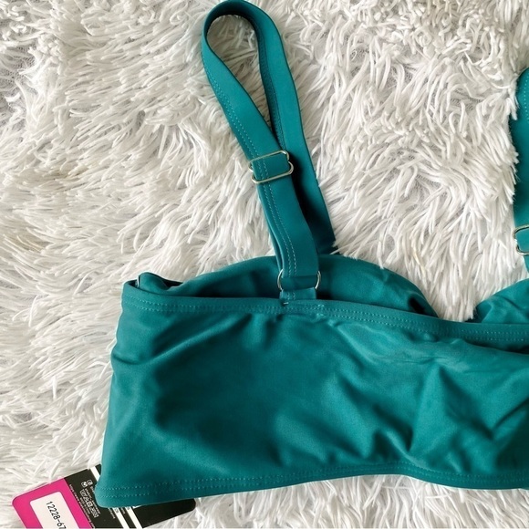 NWT SHEKINI Double Bow Bandeau Teal Bikini - Picture 12 of 15
